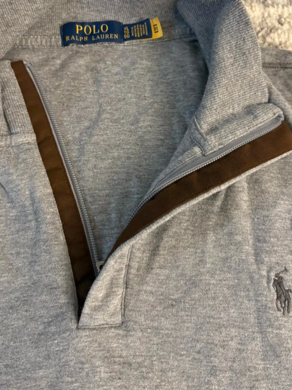 Men’s XL Polo Ralph Lauren Grey Quarter Zip Sweater